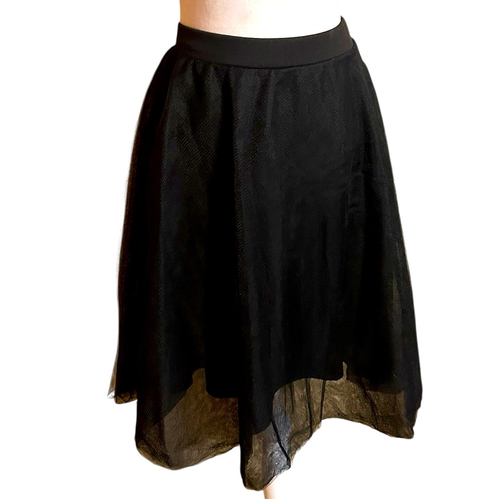 Charlotte Russe Black Moon Spells Chiffon Skirt